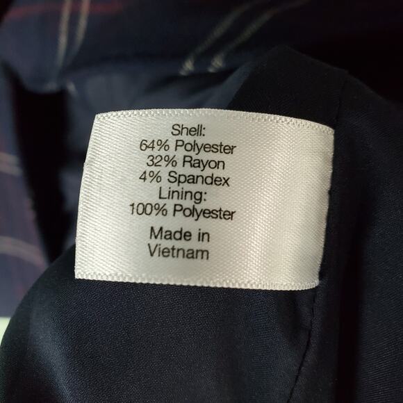 Lane Bryant Womens The Bryant Blazer Blue Plaid Red Workwear Career Size 20 - Picture 4 of 5